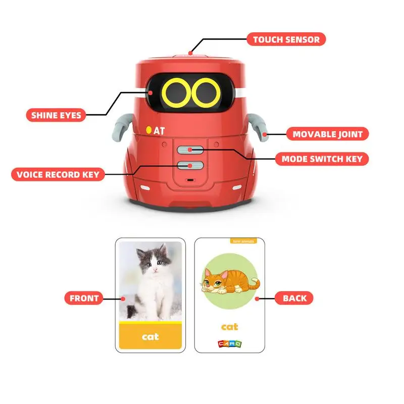 Bambini Smart Early Education Machine Robot interattivo Giocattolo Controllo vocale Giocattolo educativo Robot per bambini con sensore tattile Giocattolo regalo