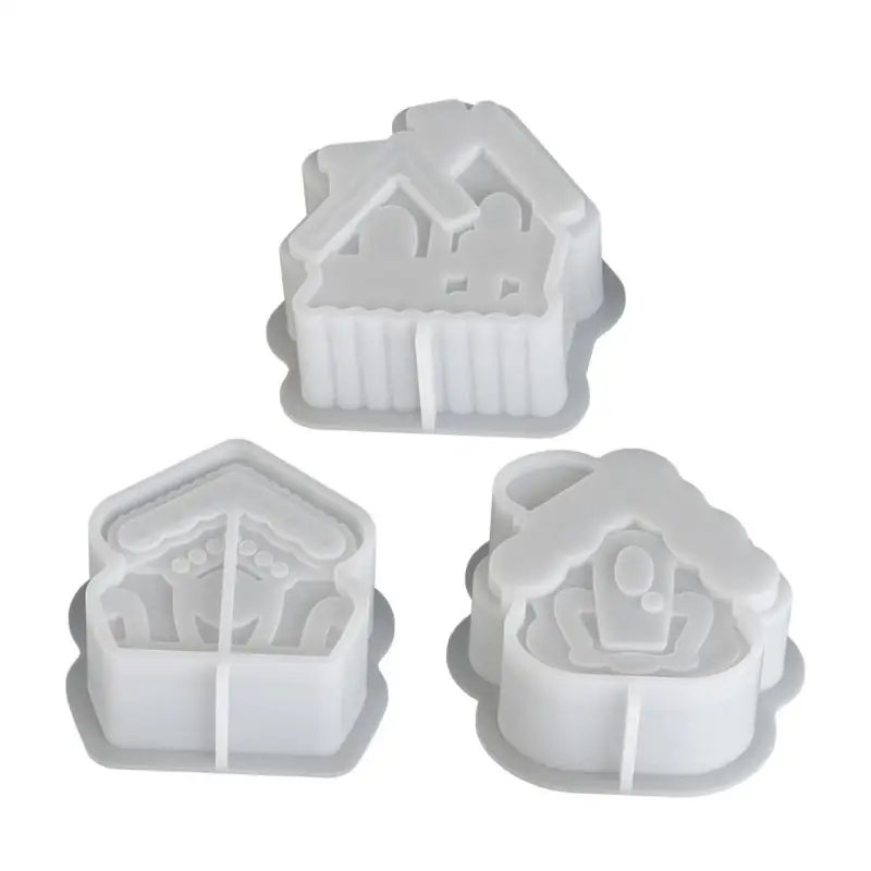 

E8BD House Silicone Molds for Epoxy Resin Making Soap Cake Molds Fondant Decoration Chocolate Molds