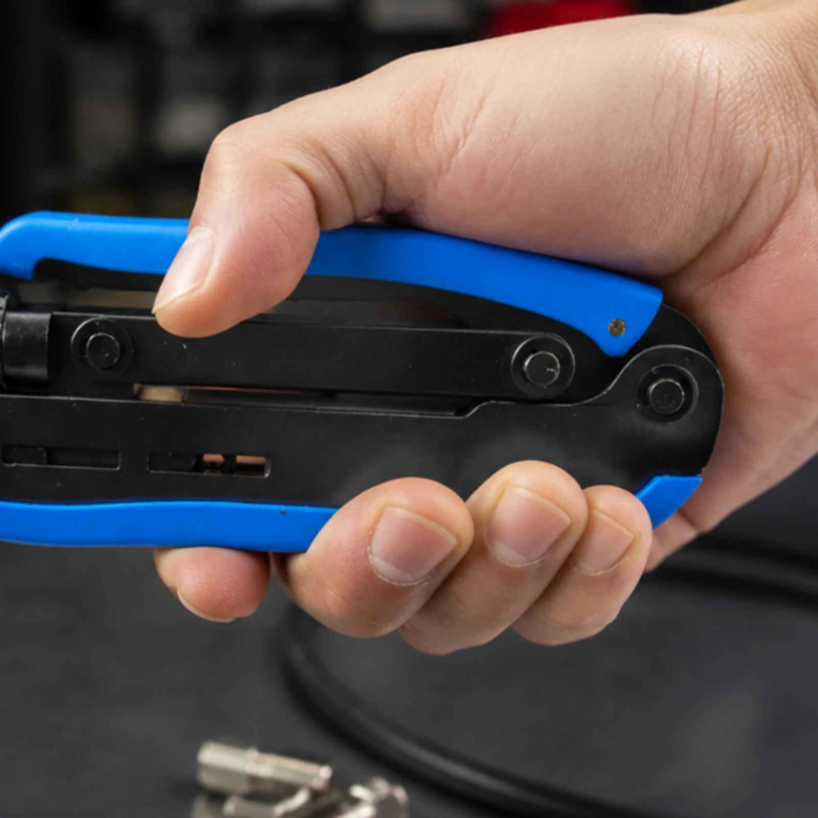 Coaxial Cable Crimping Tool Precision Coax Compression Tool Coax Crimper Long-Lasting Lever-Operated