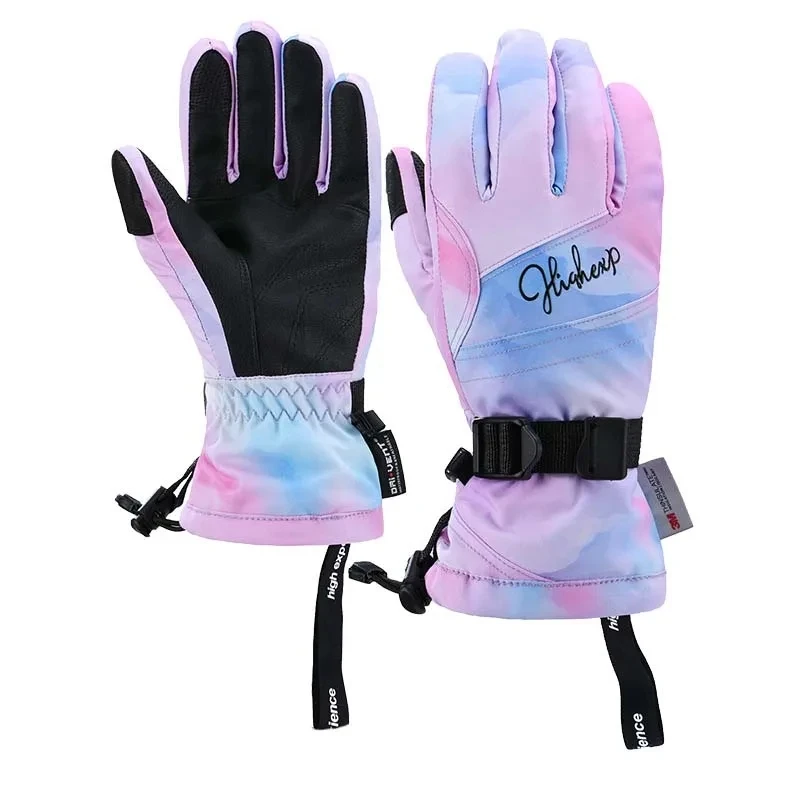 

2025 New Solid Winter Ooutdoor Skiing Gloves Warm Snow Sports Casual Adult Women Men Ski Gloves Polyester Windproof Ski Gloves