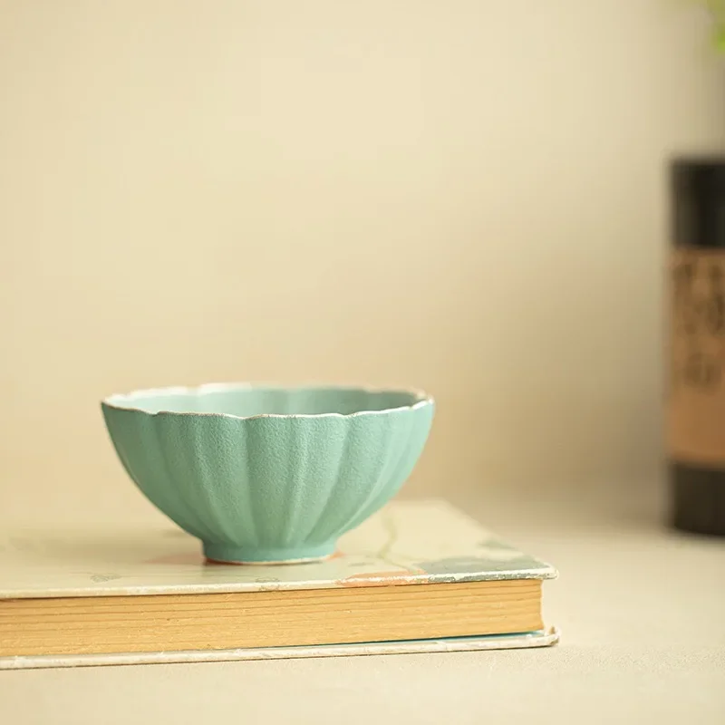 135ML Jingdezhen Handmade Silver Color Liu Silver Teacup Master Cup Exquisite Flower Mouth Tea Cup High-end TeaSet Holiday Gifts