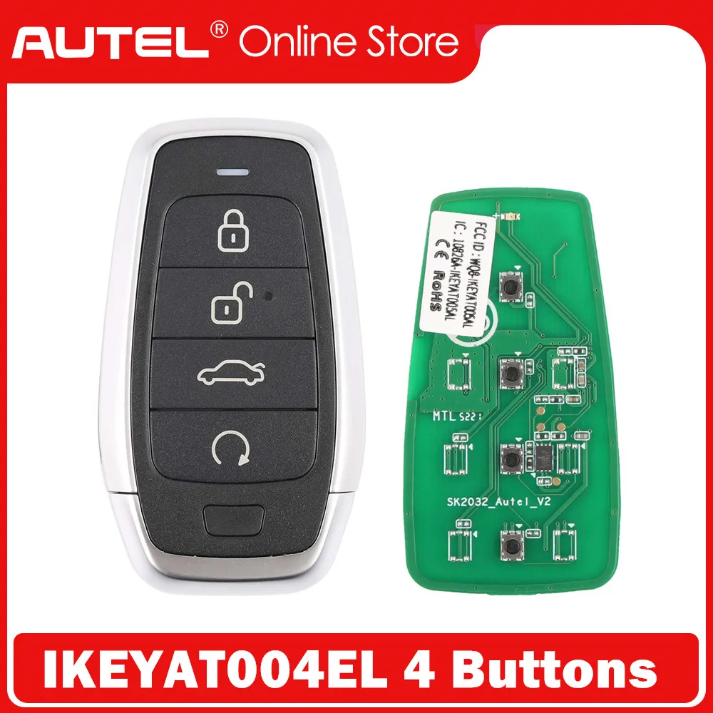 

AUTEL MAXIIM IKEY Standard Style IKEYAT004EL 4 Buttons Independent Smart Key (Trunk/ Remote Start)