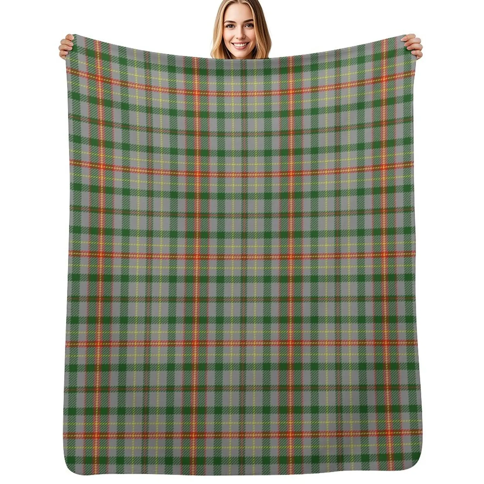 

Howells/Powell Family Welsh Dragon Tartan Throw Blanket Soft Warm Blanket Gift for Men Women Adults