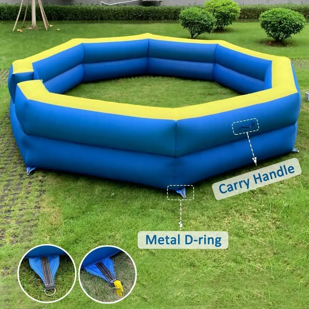 Gaga Ball Pit inflable, 15 pies, con soplador incorporado, portátil, para interiores, exteriores, escuela, actividades familiares, fácil de configurar