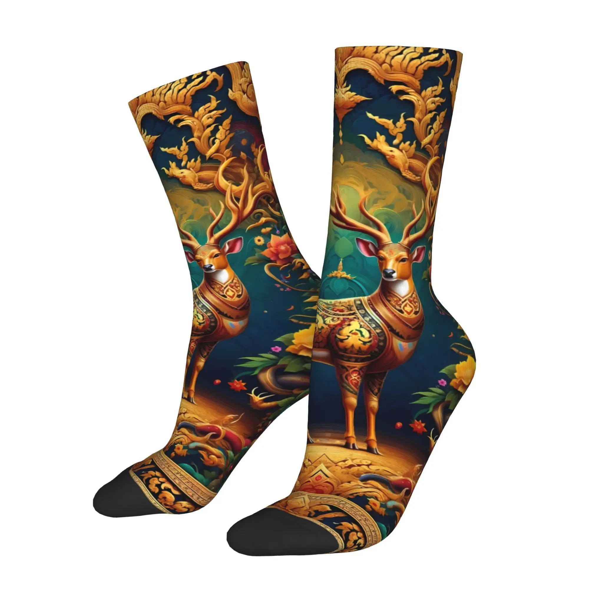 

Majestic Stag in a Floral Fantasy Sock Printed Man Polyester