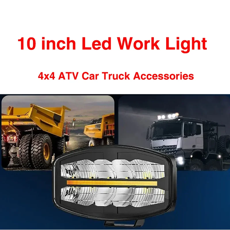 

10 inch Led Work light Bar off road High Power Spotlights Motorcycle Offroad Driving for 4x4 ATV Car Truck Accessories