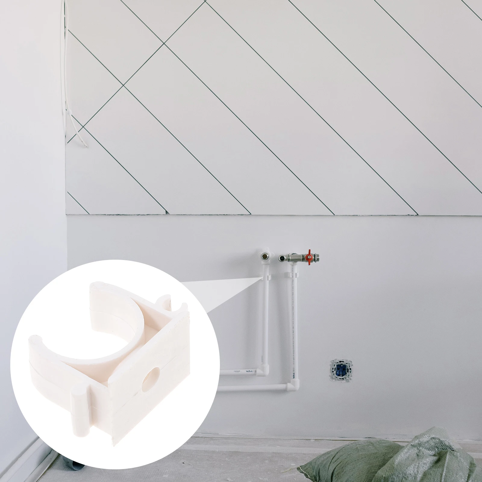 60 Pcs PVC 파이프 클램프 연료 튜브 장착 브래킷 용 견고한 내구성 호스 피팅 플라스틱 클램프 하드웨어