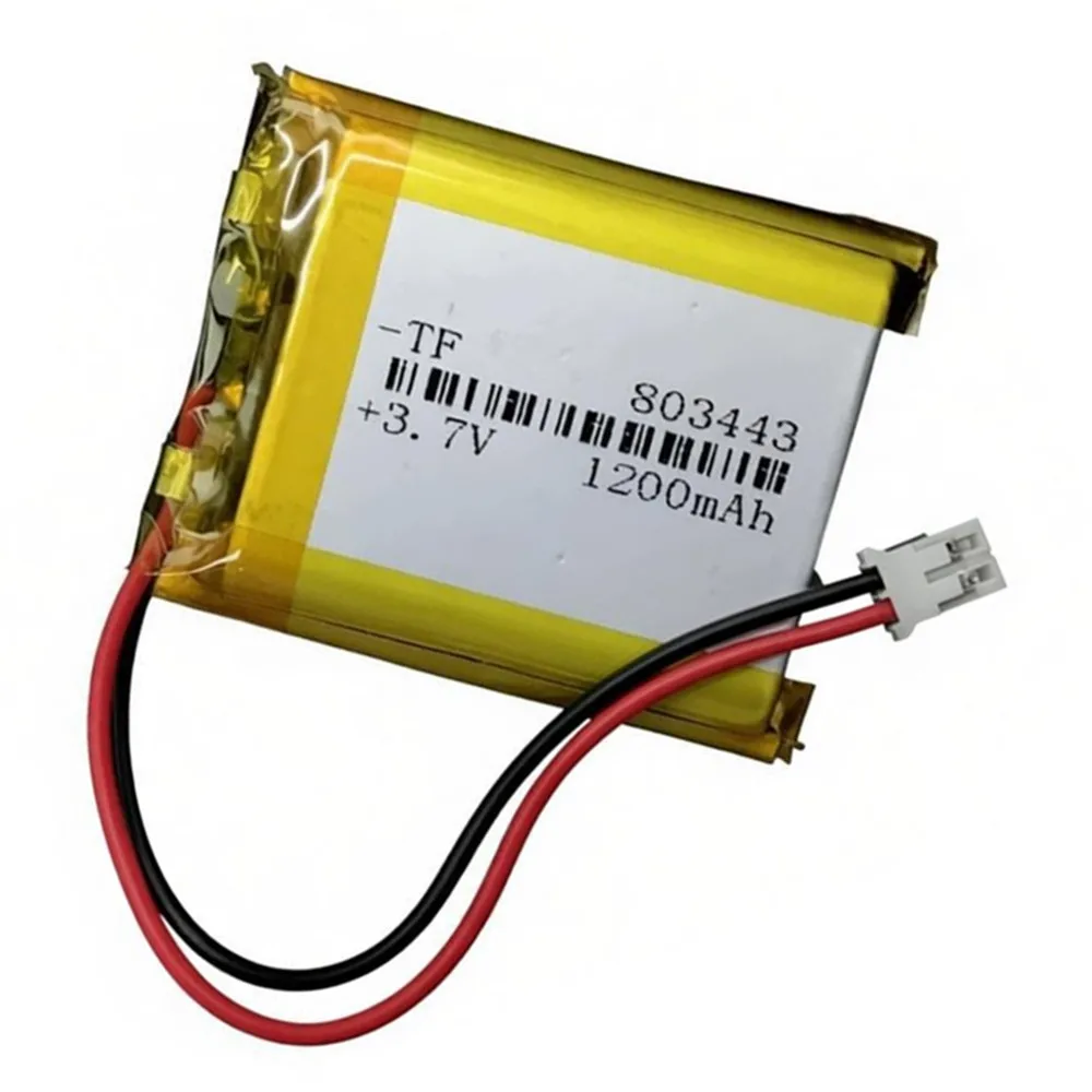 803443 1200mAh 3.7V With JST PH 2.0mm 2P Plug Lithium Polymer Rechargeable Battery for Beauty Instrument Early Education Machine