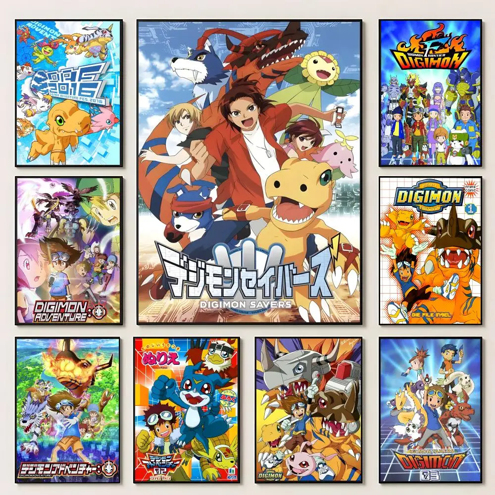 Anime Digimon Poster HD Self Adhesive Waterproof Wall Art Ideal for Home Office Dorm Bedroom Great Gift