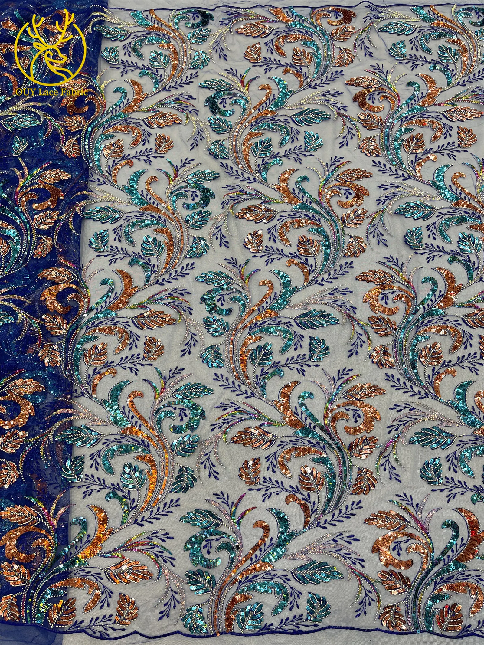 Luxuriöser Goldener Afrikanischer Perlen-Pailletten-Spitzenstoff 2026 Eleganter Französischer Stickerei-Tüllspitzenstoff Nigerianisches Party-Hochzeitskleid – Detail 14