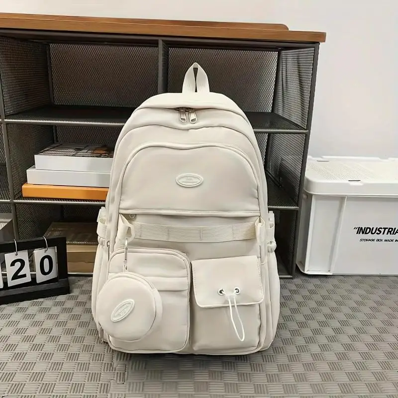 Cooler, geräumiger, einfarbiger Rucksack, robuste Umhängetasche, Sport- und Reiserucksack