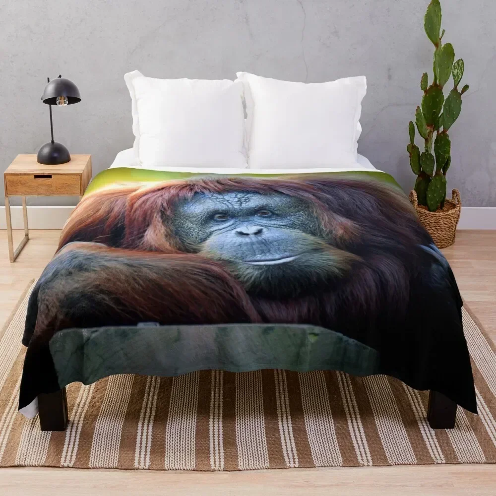 Orangutan Throw Blanket Luxury bed plaid Polar Blankets