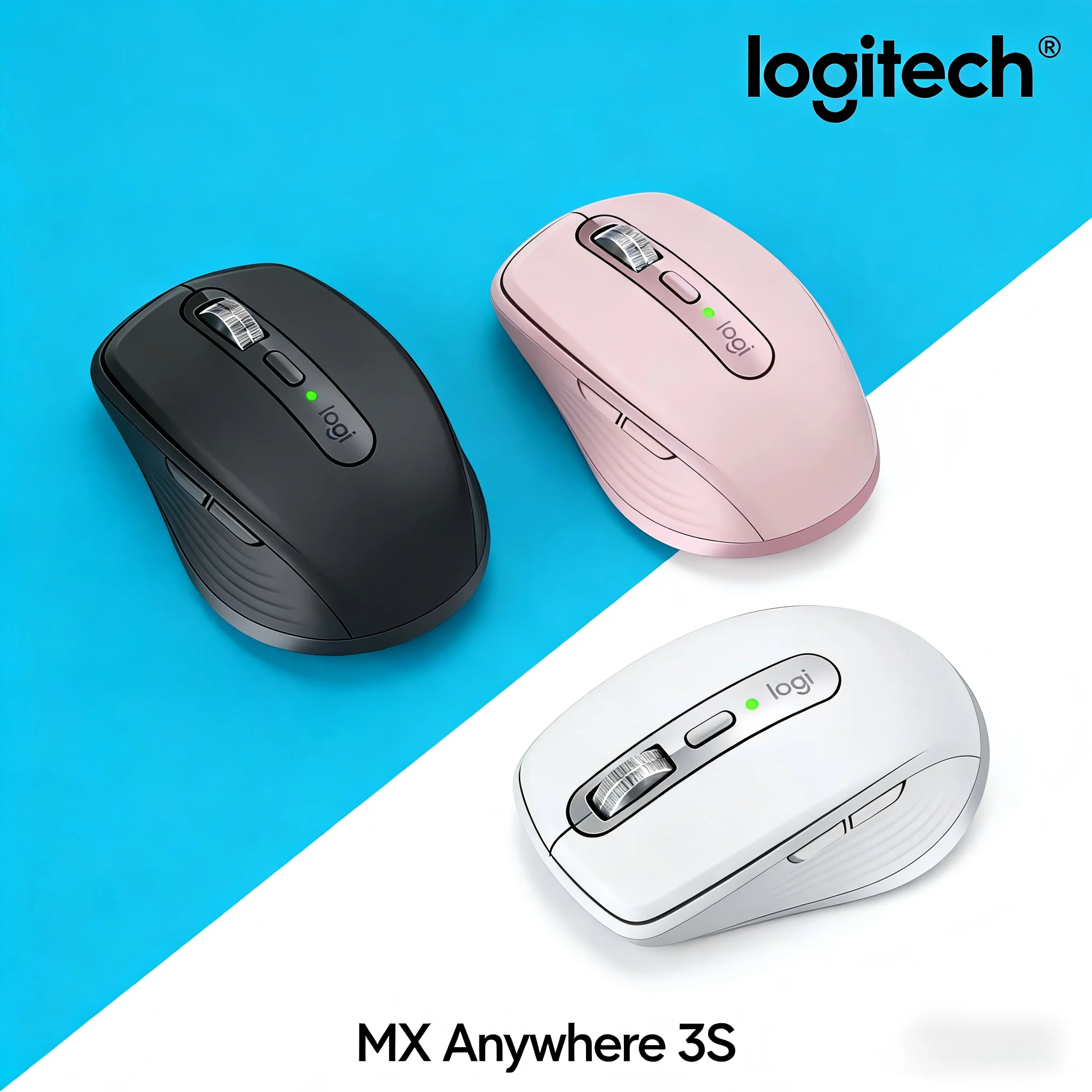 

Беспроводная Bluetooth-мышь Logitech MX Anywhere 3S, легкая портативная, с длинной батареей для бизнеса
