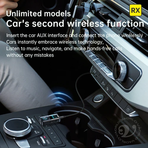 Imagen 2 del producto Transmisor receptor de Audio 4 en 1 Bluetooth 5,4, tarjeta AUX TF de 3,5 MM, música estéreo, pantalla LED, adaptador inalámbrico con micrófono para TV de coche