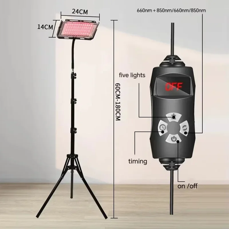 50W Roodlichttherapielamp Infraroodlichttherapie met standaard 660nm en 850nm NIR-lichtapparaat voor lichaamspijnverlichting Huidverzorging
