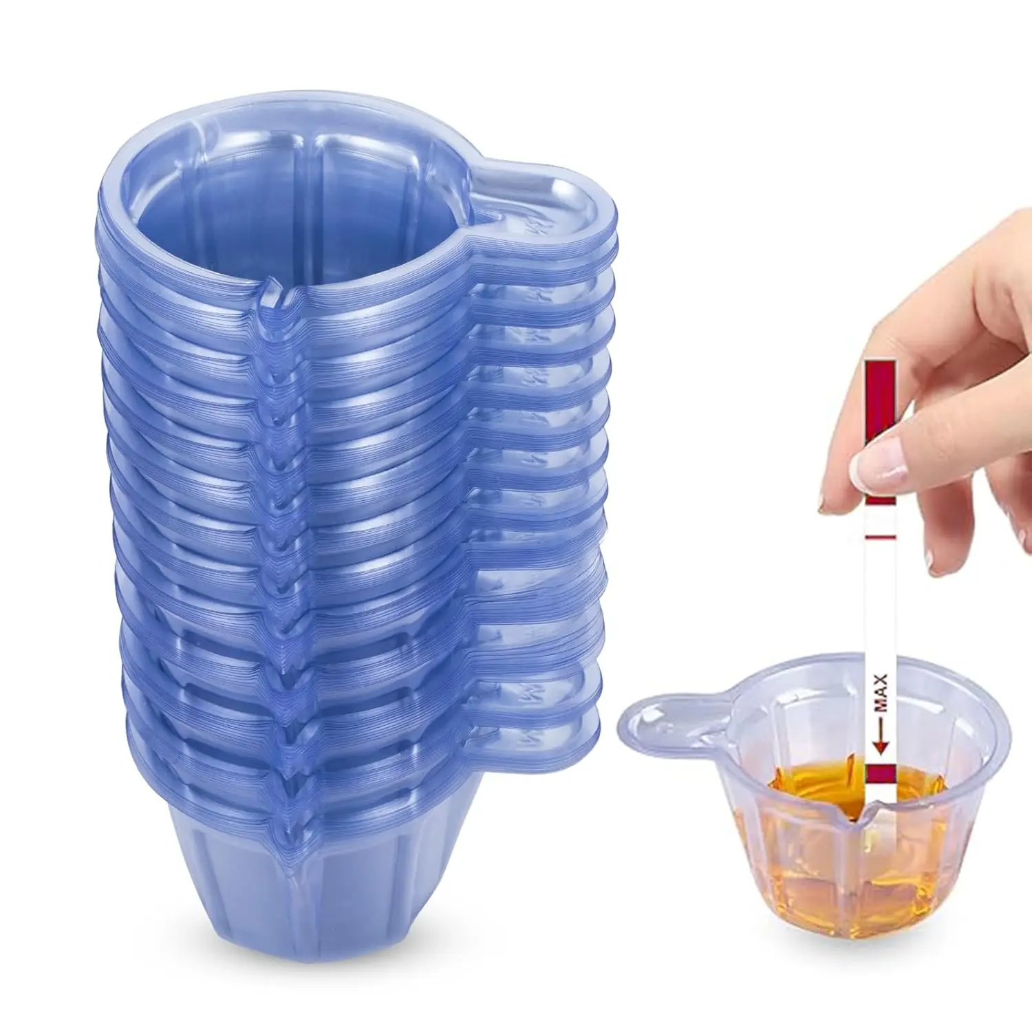 

130 Pack Disposable Urine Cups 40ml Thick Plastic Specimen Containers for Pregnancy Ovulation pH Test