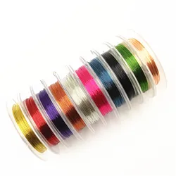 1 Roll 0.3mm*10m Copper Wire Beading Cord/String Fashion DIY Jewelry Making Golden Blue Black Wire Handmade Material Accessories