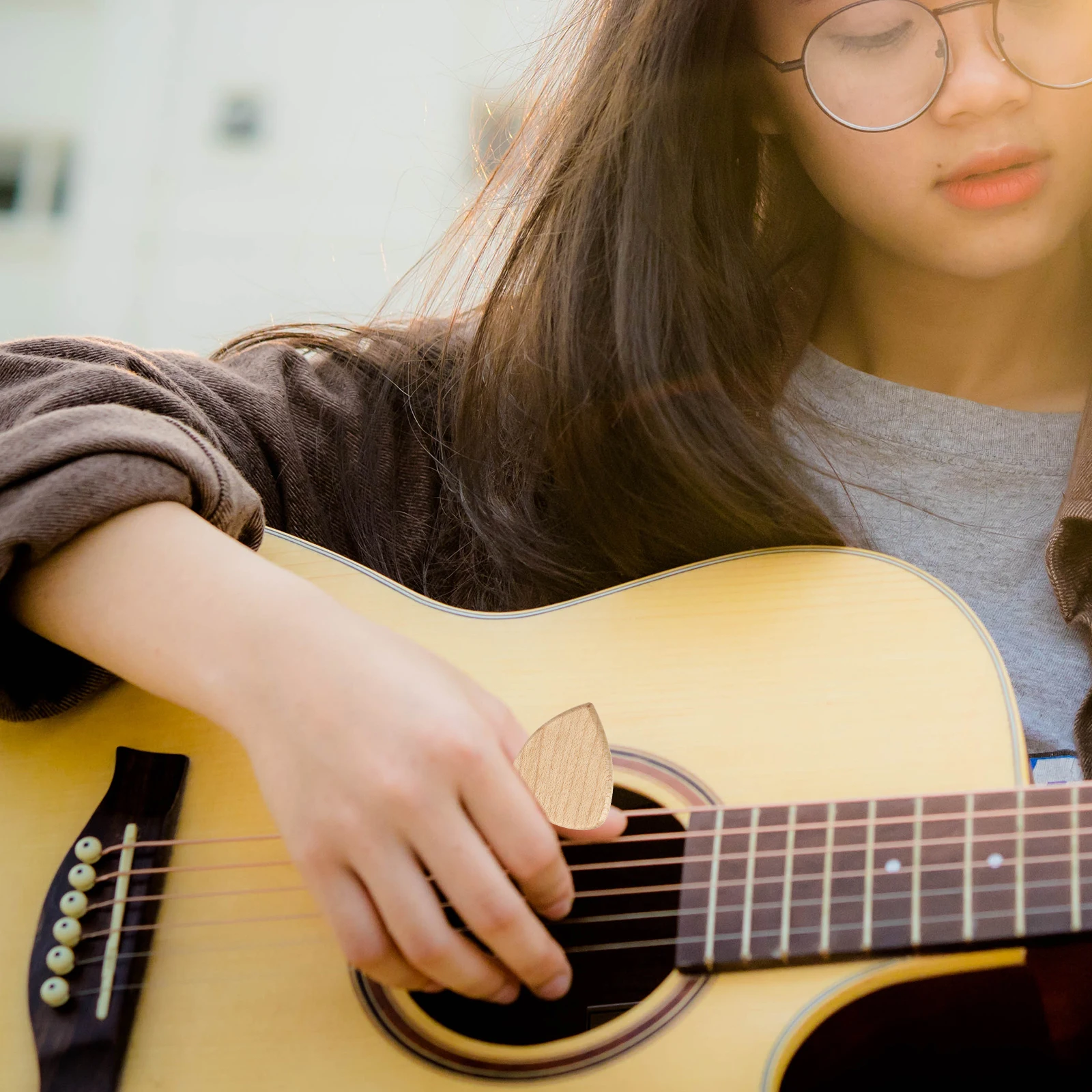 

8 Pcs Wooden Pick Accessories for Guitar Nurse Parts and Electric Picks Acoustic Bass Plectrums Gift Capo