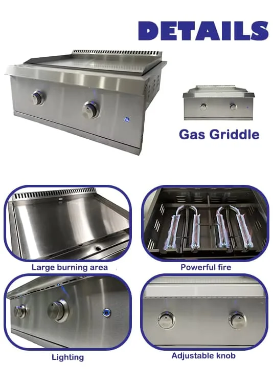 Factory Heavy Duty Premium Modern Luxurious Built-in Waterproof Smokeless Flame Safety Gas Grill 2 Burners