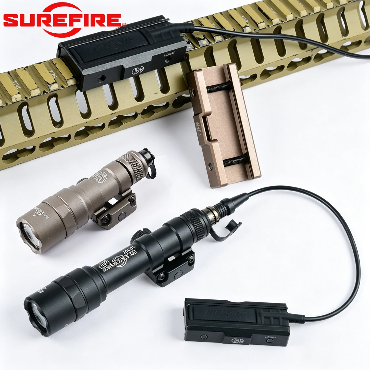 

SUREFIRE M300 M600B Flashlight Tactical M600U LED Light With CNC Pocket Panel Slot Fit 20MM Rail Hunting M300B M600 Scout Light