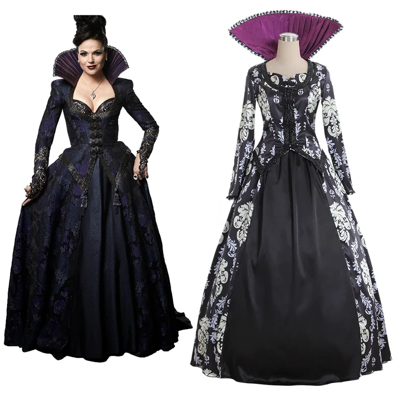 

Once Upon a Time Regina Mills Cosplay Costume Women's Historical Dress Halloween Carnival Party Outfits