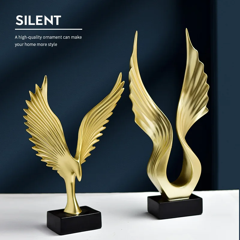 Advanced Dapeng Spreading Wings Resin Ornament Living Room Entrance Three-dimensional Angel Wings Holiday Home Decorations