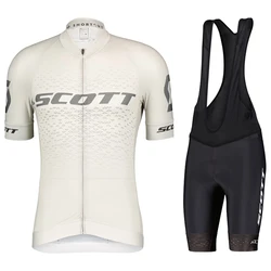 SCOTT Cycling Jersey Set Men Cycling Clothing Road Bike Shirts Suit Bicycle 19D Gel Bib Shorts MTB Ropa Ciclismo Maillot 2023