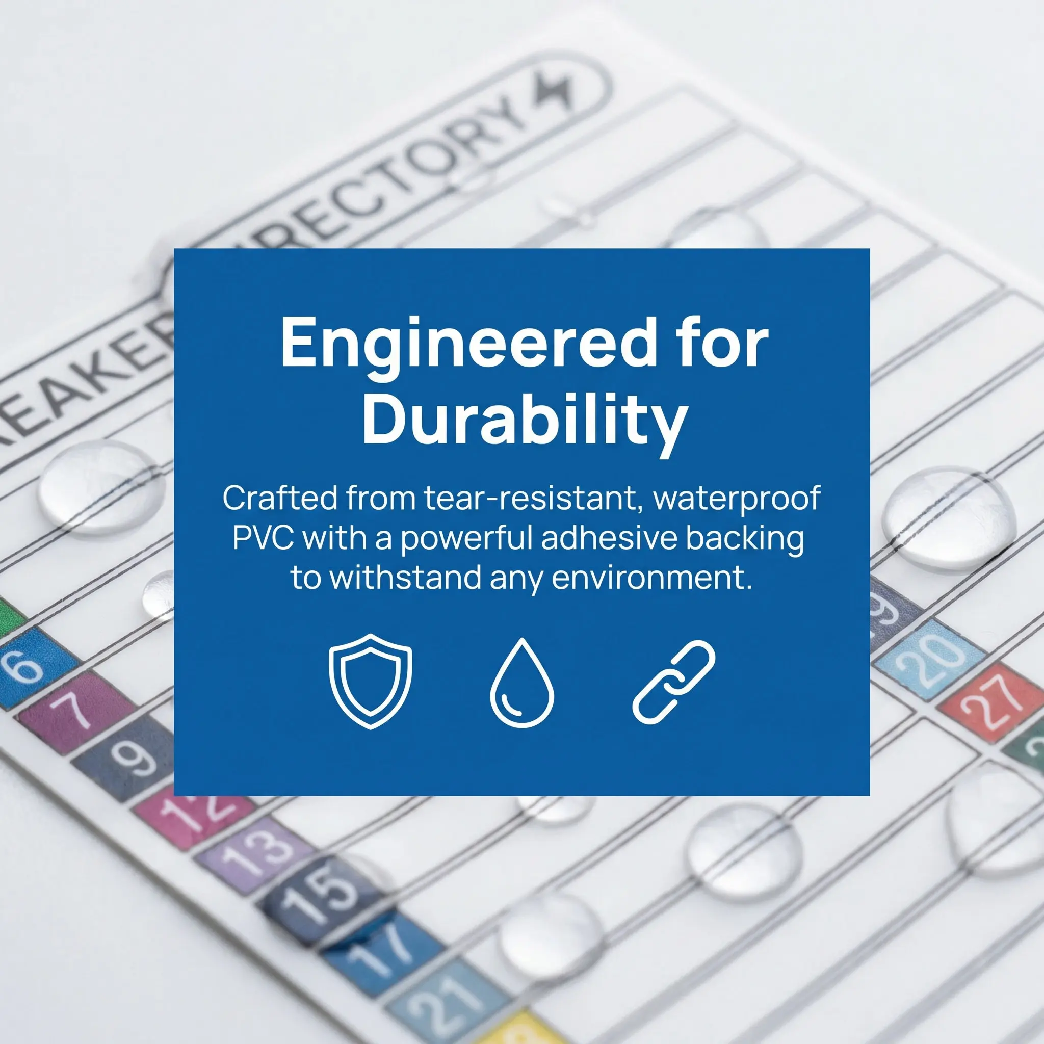 Circuit Breaker Panel Labels PVC Waterproof Electrical Box Self-Adhesive Load Center Numbered Identification Breaker