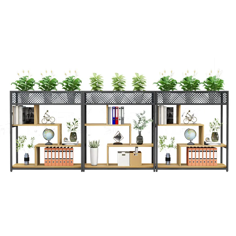 Office partition shelf wrought iron screen fence catering booth fence industrial style low partition flower stand living room