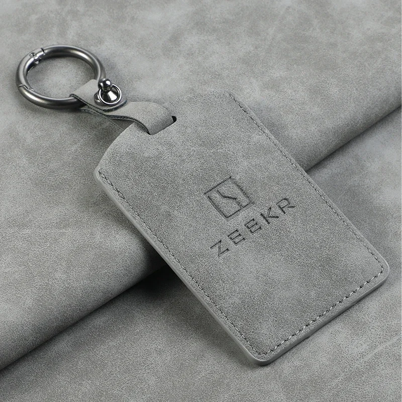 Leather Car Smart Card Slice Remote Key Bag Protective Shell Buckle for ZEEKR 001 009 007 X Accessories