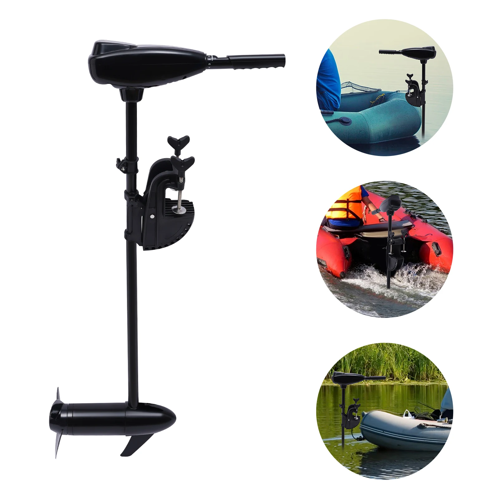 Outboard Motor Outboard 12 V Thrust Electric Trolling Brush Motor, Fishing Boat Outboard Motor Heavy Duty, Electric Motor Boat