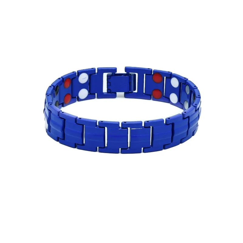 جديد عصري نمط غير رسمي الرجال قوة سوار مغناطيسي قابل للتعديل الفولاذ المقاوم للصدأ بسيط أسود زوجين سوار انفصال الهدايا