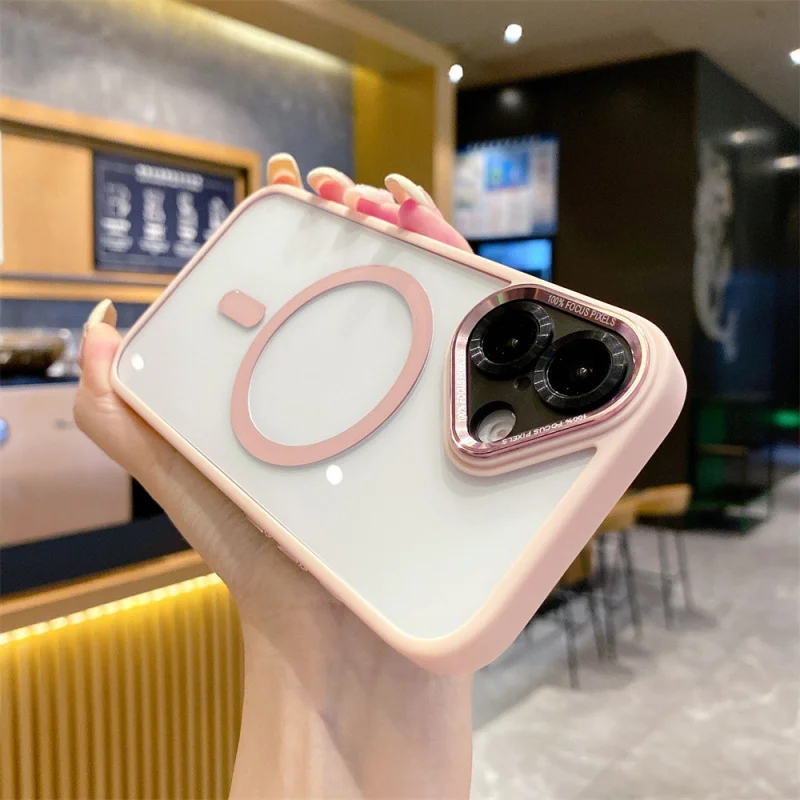 

Metal lens magnetic phone case suitable foriPhone 16 Pro Max