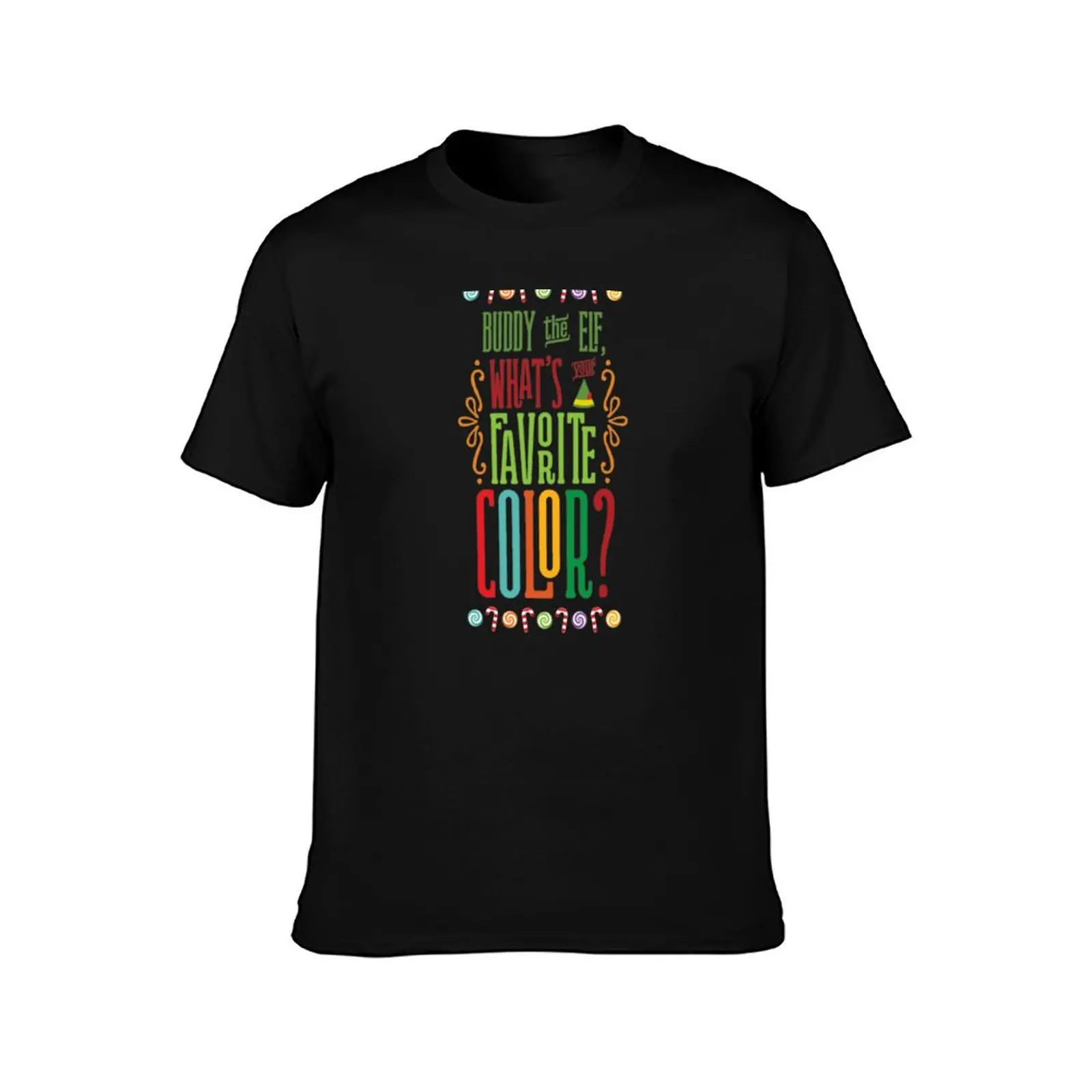 Buddy the Elf - What's Your Favorite Color? T-Shirt Summer Casual Cotton Tee Oversized Streetwear Tops Vintage Graphic Print