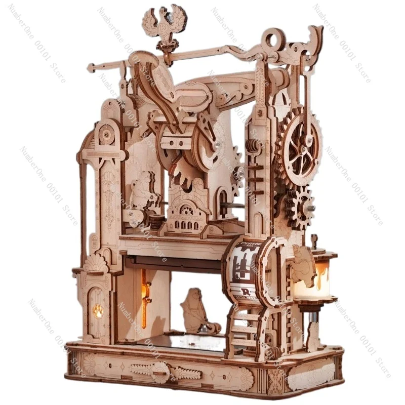 DIY Wooden Puzzle Print Workshop Building Blocks, Adult 3D Stereoscopic Assembly Model Educational Creative Toy