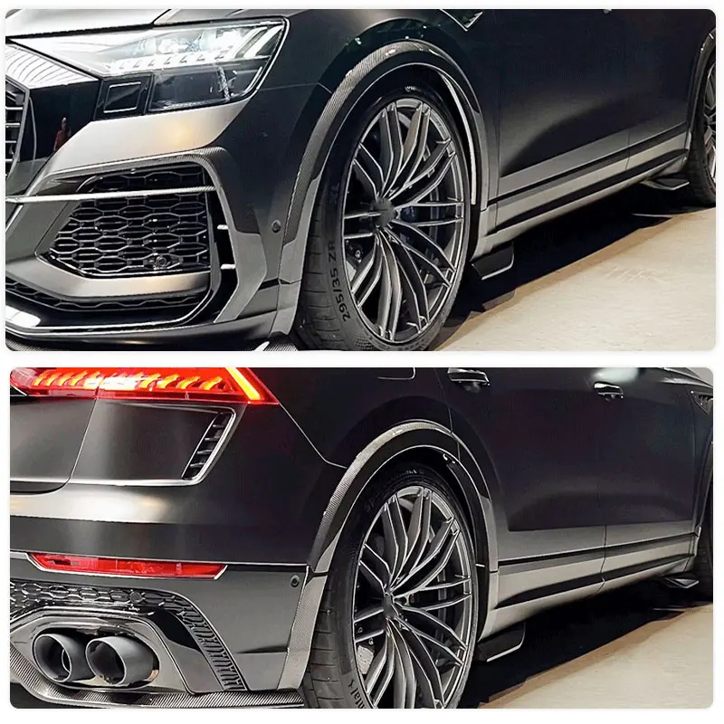 Carbon Fiber Wheel Arches Eyebrow for Audi RS Q8 RSQ8 2020-2023 Car Racing Wheel Fender Flares Eyebrow Body Kits 12pcs/Set