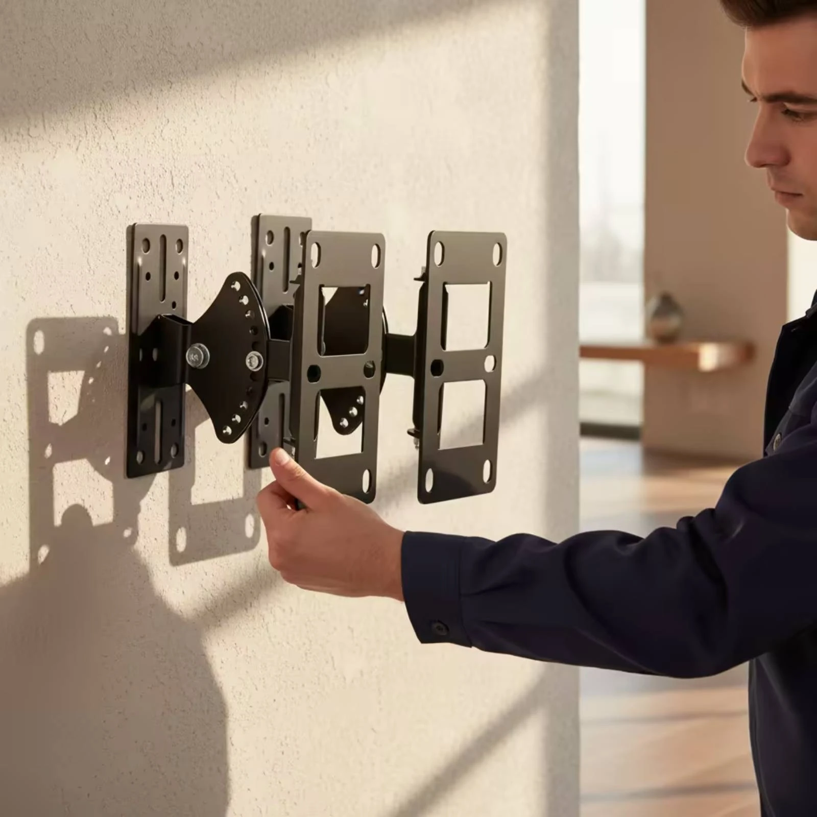 Sturdy Metal Speaker Wall Bracket Heavy Duty Adjustable Mounting Bracket with Swivel for Living Room and Shop Use