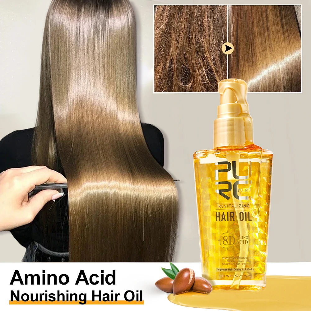 PURC Argan Hair Serum Oil Repair Frizz Dry Damaged Scalp Treatments Smoothing Nourishing Improvement Hair Serum Care Products - Image 3