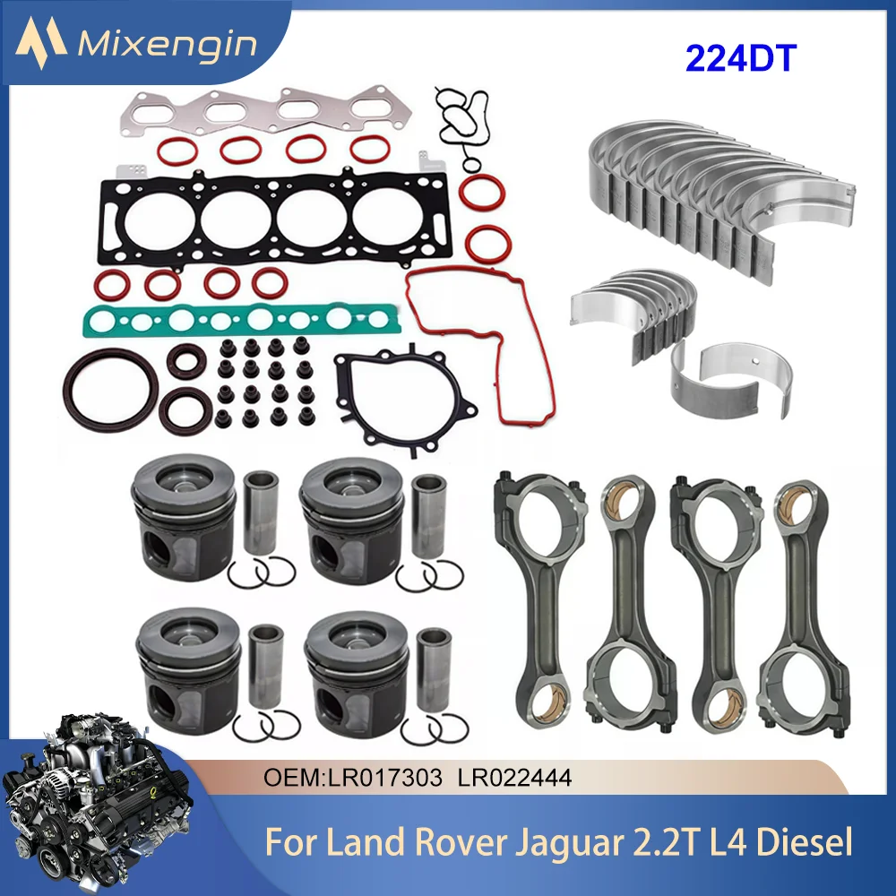 

Engine Bearing Connecting rod Piston gasket Kit Fit 2.2T L4 Diesel 224DT For Land Rover Discovery Sport Jaguar XF 2.2L LR017303
