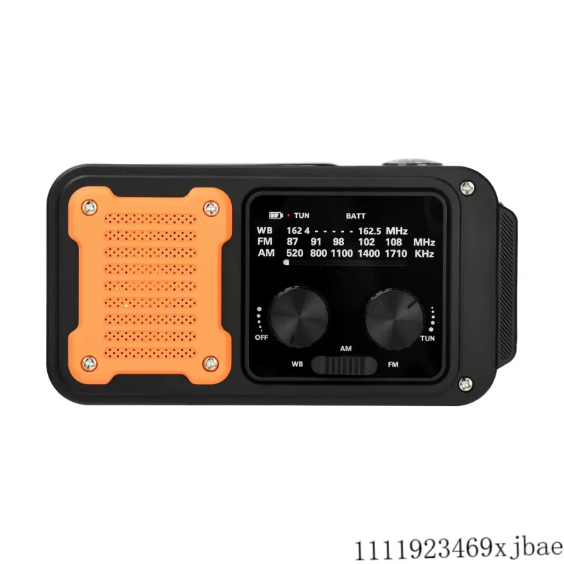 7 in 1 Radio Flashlight Portable Power Bank NOAA Weather Alerts SOS Alarm Compass Multifunction Hiking Emergency Tool