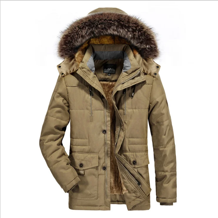 

Men's Cotton Jacket Cross-Border Popular Style Loose Fit Polyester Detachable Hood Fashion Urban Daily Workwear Thickened