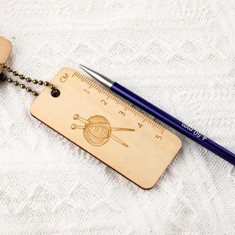 Régua De Agulha De Tricô De Madeira, Ferramenta De Medição, Régua Retangular Crochet Hooks, Acessórios De Costura DIY