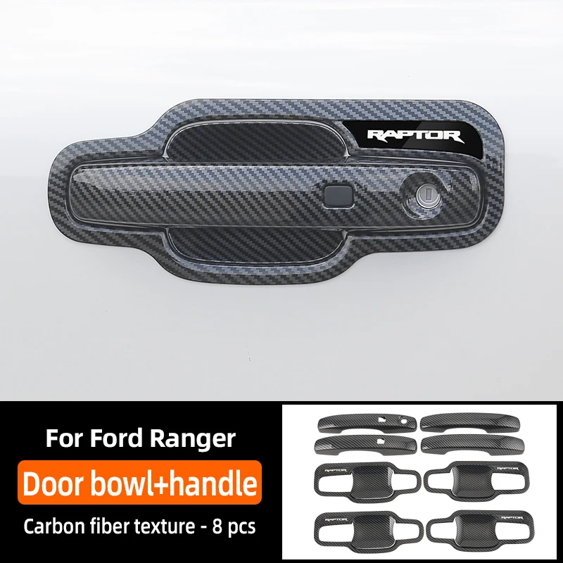 

For Ford Ranger 2023 2024 Car Exterior Accessories Tail Door Rear Tailgate Handle Cover Decor Frame Trim Bezels