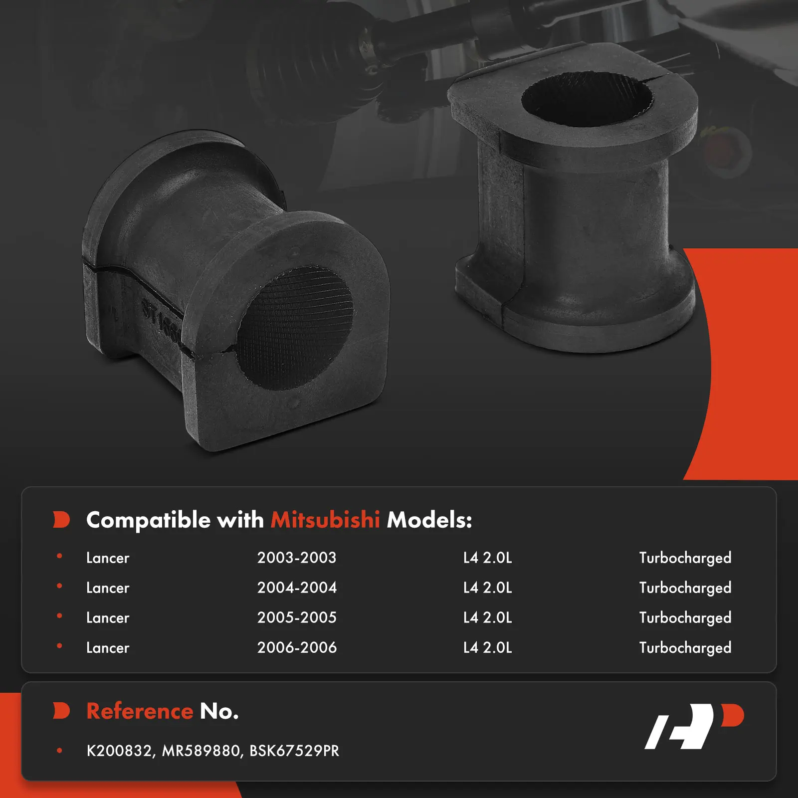 A-Premium 2x Rear To Frame Side Sway Bar Bushing for Mitsubishi Lancer 2003-2006 L4 2.0L