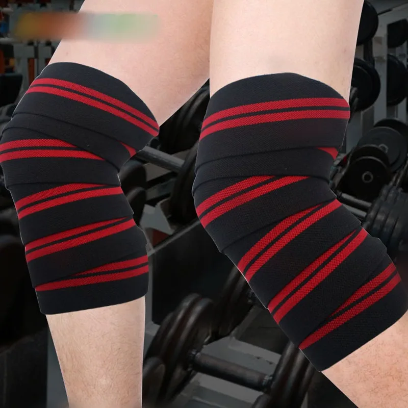 1pcSports Knee Wraps Straps for Gym Workout Weightlifting Fitness Squats Training Elastic Knee Strap Sleeves Protector