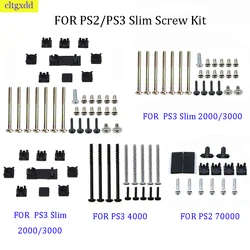 cltgxdd 1 set FOR PS2/PS3Slim2000 3000 4000 70000 fixed screw repair parts, complete set of cross screw button nuts suit
