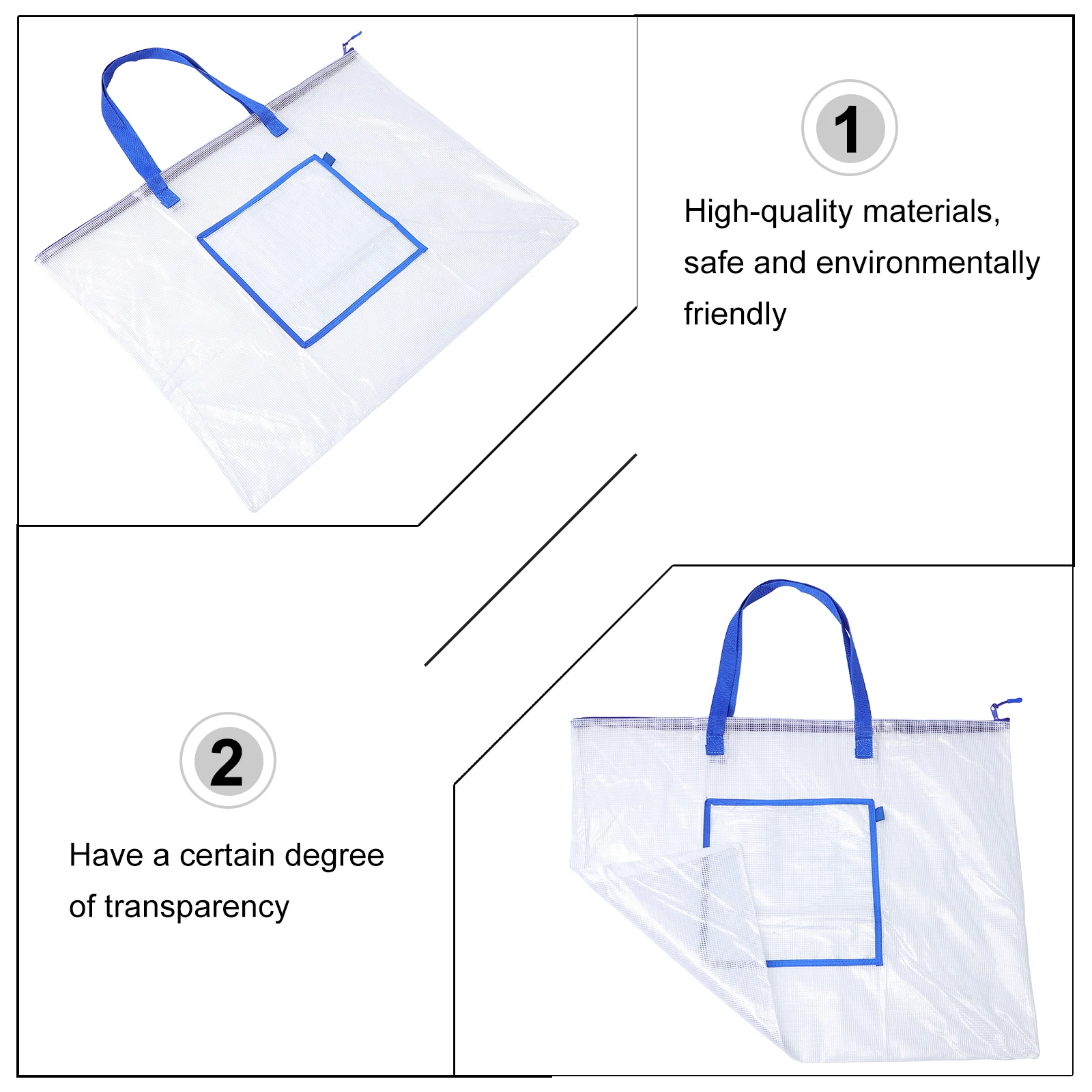 

Tote Bags Portable Storage Poster Bulletin Board Posters Organizer Blue Carrying Case