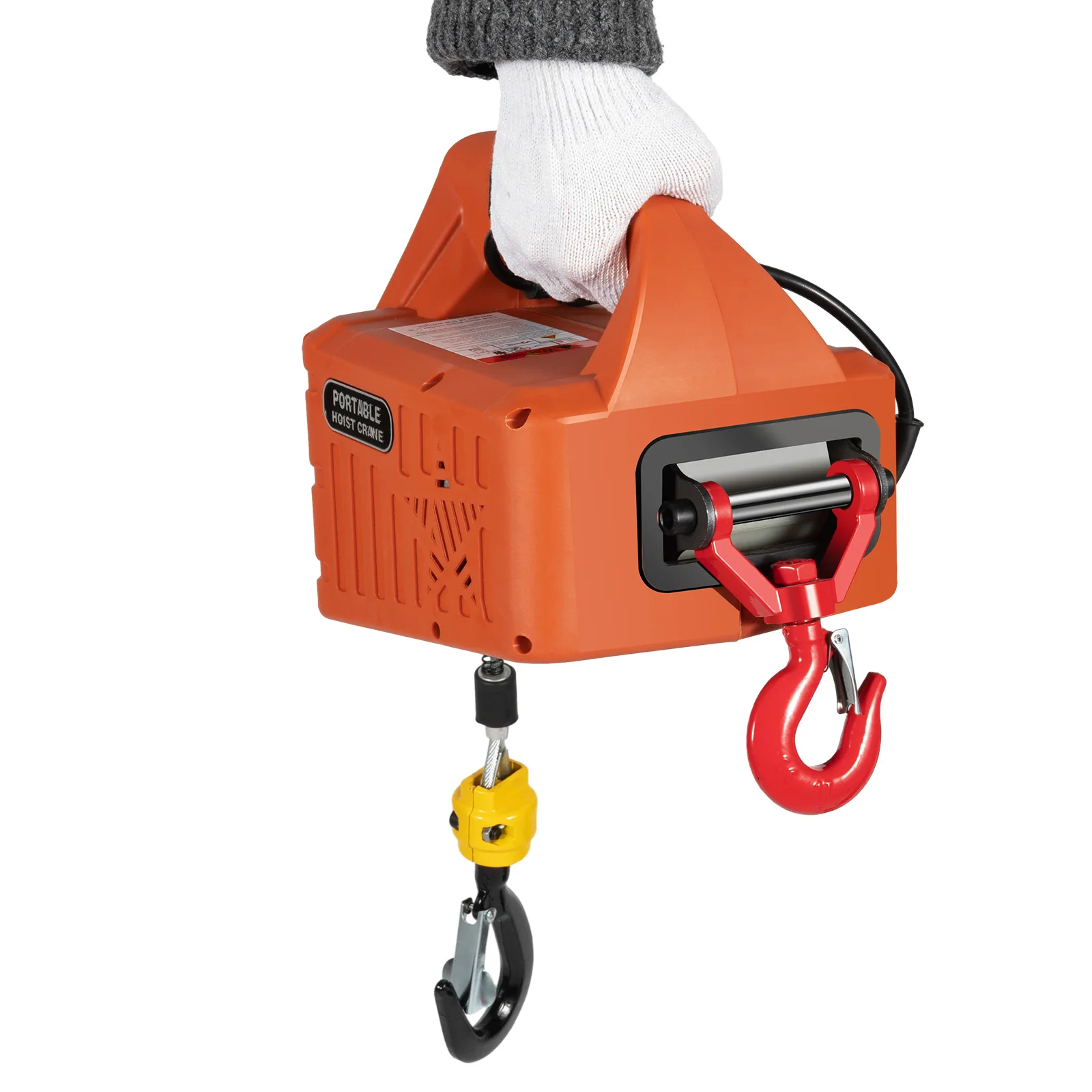 Three-in-one Portable Electric Hoist Winch 360° Rotatable Hook Loading Capacity 1100lbs Useful Lifting-assistant