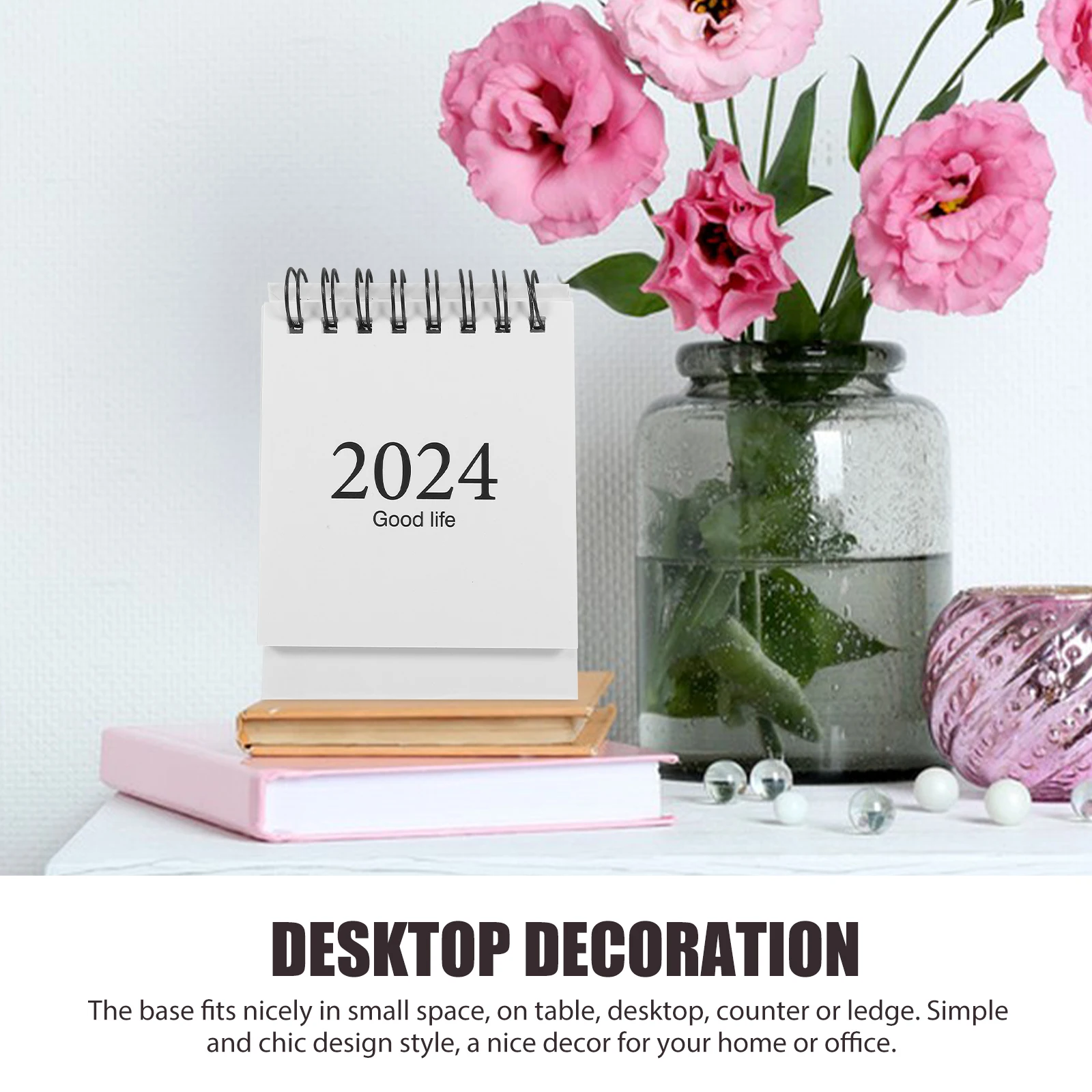 

Mini 2024 Desk Calendar Small Tabletop Monthly Flip Calendar Thick Paper Daily Writing Desktop Organizer for Office Study