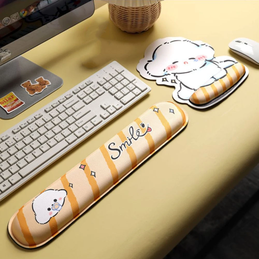 Shy Dog Keyboard&Mouse Wrist Rest Smile Hand Support Cartoon Mouse Rest Pad Comfortable Pacifier Anime Animal Soft Pad